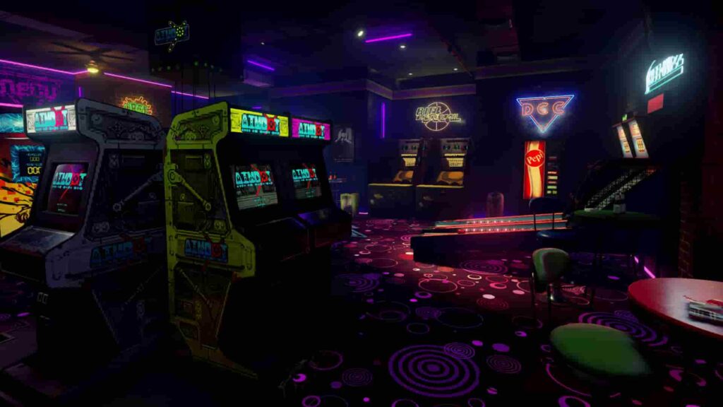 Neon retro arcade